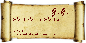 Góliáth Gábor névjegykártya